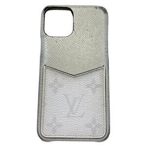 Auth LOUIS VUITTON IPHONE Bumper 11 PRO M30477 Blanc Taigarama